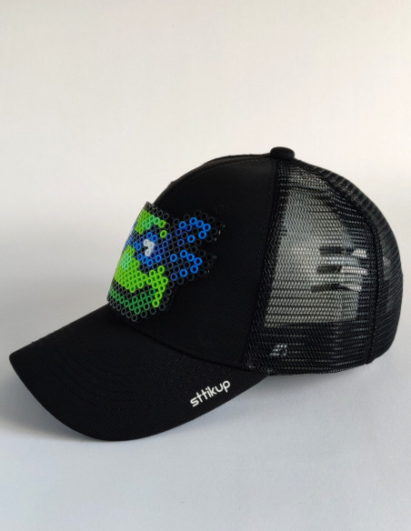 Gorra trucker Pixel Art 3D (ArtBit) - Pizza Time Azul | Sttikup