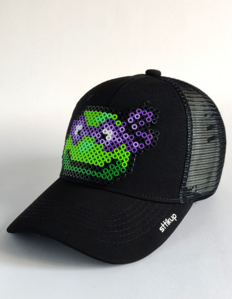 Gorra trucker Pixel Art 3D  (ArtBit) - Pizza Time Purpura | Sttikup