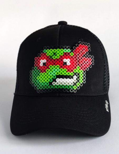 Gorra trucker Pixel Art 3D (ArtBit) - Pizza Time Red | Sttikup