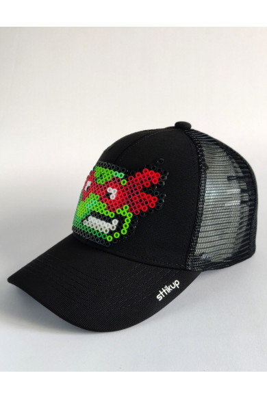 Gorra trucker Pixel Art 3D (ArtBit) - Pizza Time Red |... 2