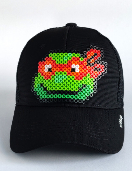 Gorra trucker Pixel Art 3D (ArtBit)- Pizza Time Naranja| Sttikup