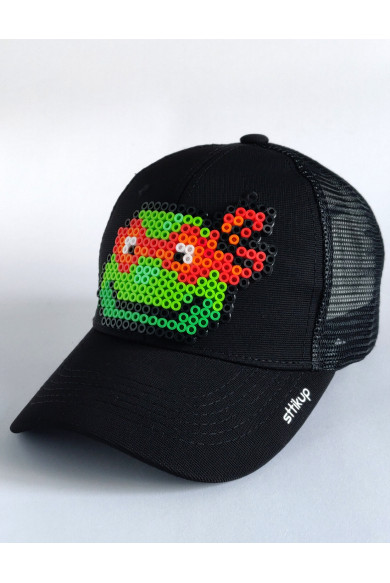 Gorra trucker Pixel Art 3D (ArtBit)- Pizza Time Naranja|... 2