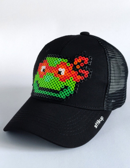 Gorra trucker Pixel Art 3D (ArtBit)- Pizza Time Naranja| Sttikup